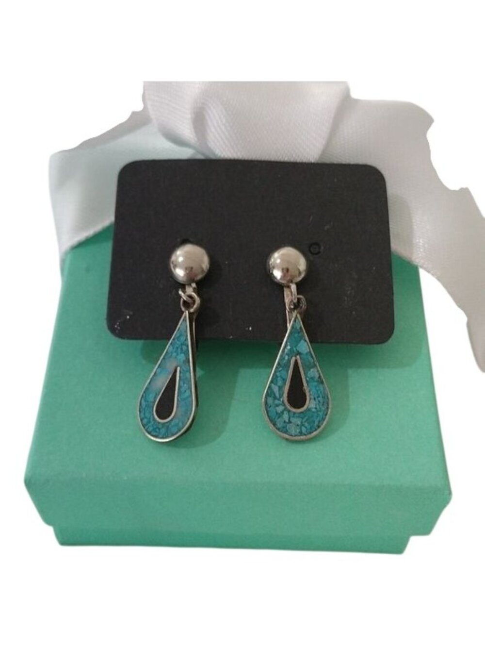 Silver tone Crushed Stone Clip-On Earrings
